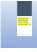 ASCP BLOOD BANK EXAM QUESTIONS AND ANSWERS.