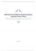 Wall Street Prep Redbook Valuation Questions and answers verified to pass