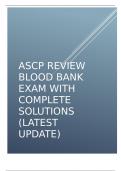 ASCP review Blood Bank exam with complete solutions (latest update).V