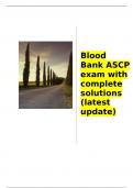 Blood Bank ASCP exam questions with complete solutions (latest update)