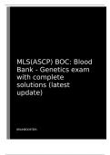 MLS(ASCP) BOC Blood Bank - Genetics exam with complete solutions (latest update)