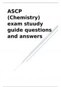 ASCP (Chemistry) exam stuudy guide questions and answers