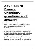 ASCP Board Exam - Chemistry questions and answers.