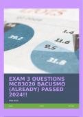 EXAM 3 QUESTIONS MCB3020 BACUSMO (ALREADY) PASSED 2024!!