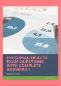 FRESHMAN HEALTH EXAM QUESTIONS WITH COMPLETE ANSWERS!!