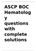 ASCP BOC Hematology questions with complete solutions (verified for accuracy)