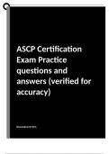 ASCP Certification Exam Practice questions with complete solutions (verified for accuracy)