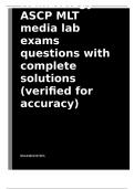 Hematology ASCP MLT media lab exams questions with complete solutions (verified for accuracy).