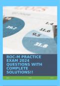 ROC-M PRACTICE EXAM 2024 QUESTIONS WITH COMPLETE SOLUTIONS!!