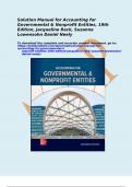 Solution Manual for Accounting for Governmental and Nonprofit Entities 19th Jacqueline L Reck, Daniel Neely, Suzanne Lowensohn Chapter 1-17