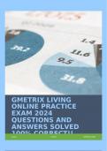 GMETRIX LIVING ONLINE PRACTICE EXAM 2024 QUESTIONS AND ANSWERS SOLVED 100% CORRECT!!