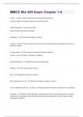 BMCC Bio 425 Exam Chapter 1-4  (Questions & Answers) Rated 100% Correct!!