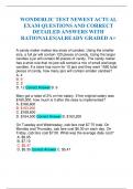 WONDERLIC TEST NEWEST ACTUAL EXAM QUESTIONS AND CORRECT DETAILED ANSWERS WITH RATIONALES|ALREADY GRADED A+