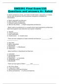 SWD391 Final Exam/155 Questions and answers A+ Rated