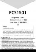 ECS1501 Assignment 1 (ANSWERS) 2024 - DISTINCTION GUARANTEED