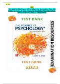 Exam Resources - TB for The Science of Psychology: An Appreciative View, 6th Edition by Laura A. King - Complete, Detailed and latest Test Bank. Chapters (1-17) Included.