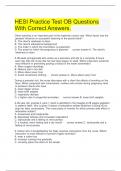  HESI Practice Test OB Questions With Correct Answers.