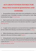 ACE GROUP FITNESS INSTRUCTOR PRACTICE EXAM 50 QUESTIONS AND ANSWERS.