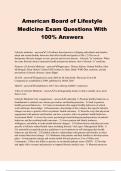 American Board of Lifestyle Medicine Exam Questions With 100% Answers