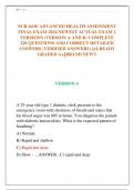 NUR 643E ADVANCED HEALTH ASSESSMENT  FINAL EXAM 2024 NEWEST ACTUAL EXAM 2  VERSIONS (VERSION A AND B) COMPLETE  220 QUESTIONS AND CORRECT DETAILED  ANSWERS (VERIFIED ANSWERS) |ALREADY  GRADED A+||BRAND NEW!!