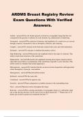 ARDMS Breast Registry Review Exam Questions With Verified Answers.