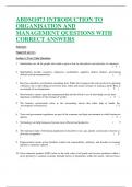 ABDM1073 INTRODUCTION TO ORGANISATION AND MANAGEMENT QUESTIONS WITH CORRECT ANSWERS