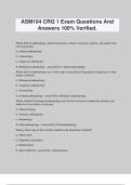 ASM 104 Exam #1 Questions And Answers 100% Verified.