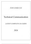 WGU D339 - COMM 1115 Technical Communication Latest Complete OA Guide 2024.