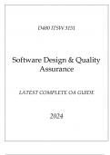 WGU D480 - ITSW 3151 Software Design & Quality Assurance Latest Complete OA Guide 2024.