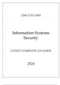 WGU C845 - ITAS 3050 Information Systems Security Latest Complete OA Guide 2024