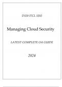 WGU D320 - ITCL 3202 Managing Cloud Security Latest Complete OA Guide 2024.