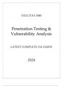 WGU D332 - ITAS 3080 Penetration Testing & Vulnerability Analysis Latest Complete OA Guide 2024.pdf