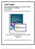 TEST BANK FOR Davis Advantage for Townsend's Psychiatric Mental Health Nursing 11th Edition, Karyn I. Morgan (CHAPTER 1-41)