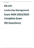 RN ATI Leadership Management Exam NGN 2024/2025 Complete Exam (60 Questions)