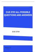 CUS 3701 STUDY SET- ALL POSSBLE QUESTIONS WITH ANSWERS 