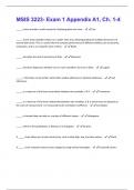 MSIS 3223- Exam 1 Appendix A1, Ch. 1-4 Questions With 100 % Correct Answers | latest