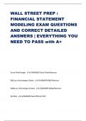 WALL STREET PREP : FINANCIAL STATEMENT MODELING EXAM QUESTIONS AND CORRECT DETAILED ANSWERS | EVERYTHING YOU NEED TO PASS with A+