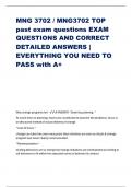 MNG 3702 / MNG3702 TOP past exam questions EXAM QUESTIONS AND CORRECT DETAILED ANSWERS | EVERYTHING YOU NEED TO PASS with A+