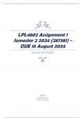 LPL4802 Assignment 1 Semester 2 2024 (287381) - DUE 16 August 2024