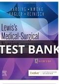 Test Bank for Lewis Medical Surgical Nursing 12th Edition by Mariann M. Harding, Jeffrey Kwong, Debra Hagler All Chapters Covered (Chapters 1 to 69) Correct Answers 