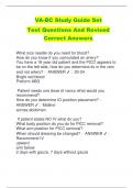 VA-BC Study Guide Set  Test Questions And Revised  Correct Answers