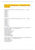 Phonetic Assignment 1 Questions and Answers