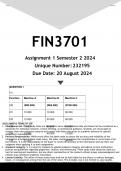 FIN3701 Assignment 1 (ANSWERS) Semester 2 2024 - DISTINCTION GUARANTEED