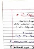 Statistics handwritten notes for IITJEE/BOARDS