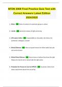 NFDN 2008 Final Practice Quiz Test with Correct Answers Latest Edition 2024/2025