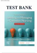 Banco de pruebas: Liderazgo y gestión de Yoder-Wise en enfermería canadiense, segunda edición (Waddell, 2020), capítulo 1-32 | Todos los capítulos