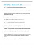 APHY 101 - Midterm Ch. 1-6 Questions With 100% Correct Answers.