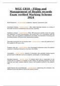 WGU C810 – Filing and Management of Health records Exam verified Marking Scheme 2024