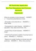 WI Pesticide Applicator Set Test Questions And Correct  Answers  <Updated>