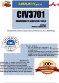 CIV3701 Assignment 1 (COMPLETE ANSWERS) Semester 2 2024 - DUE 25 August 2024